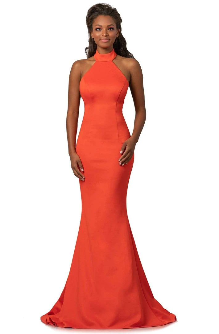Johnathan Kayne - 2096 High Halter Neck Trumpet Dress With Train Formal Gowns 6 Johnathan Kayne - 2096 High Halter Neck Trumpet Dress With Train Formal Gowns