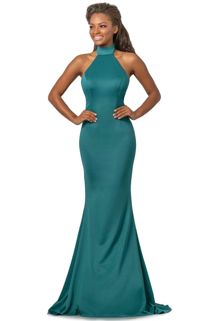 Johnathan Kayne - 2096 High Halter Neck Trumpet Dress With Train Formal Gowns 7 Johnathan Kayne - 2096 High Halter Neck Trumpet Dress With Train Formal Gowns