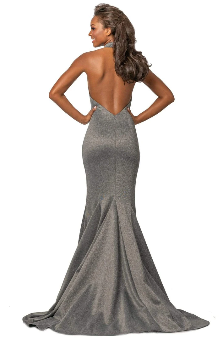 Johnathan Kayne - 2096 High Halter Neck Trumpet Dress With Train Formal Gowns 4 Johnathan Kayne - 2096 High Halter Neck Trumpet Dress With Train Formal Gowns