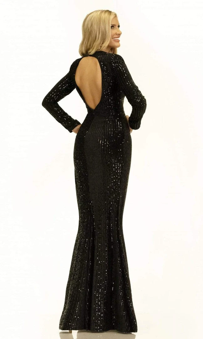 Formal Gowns Johnathan Kayne - 2329 Sequined High Slit Evening Gown 4 Formal Gowns Johnathan Kayne - 2329 Sequined High Slit Evening Gown