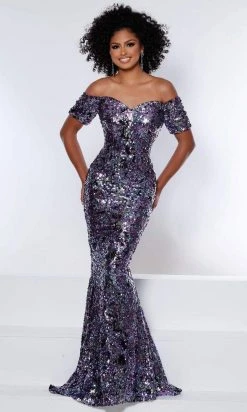 Johnathan Kayne - 2417 Off Shoulder Sequined Long Gown