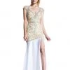 Johnathan Kayne - 510 Embellished V-neck Sheath Dress 1 Johnathan Kayne - 510 Embellished V-neck Sheath Dress