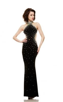 Johnathan Kayne - 6009 Bejeweled Illusion Cutout Gown