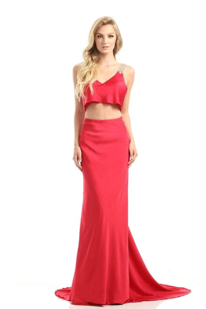 Johnathan Kayne - 6019 Bedazzled V-neck Sheath Dress Formal Gowns 3 Johnathan Kayne - 6019 Bedazzled V-neck Sheath Dress Formal Gowns