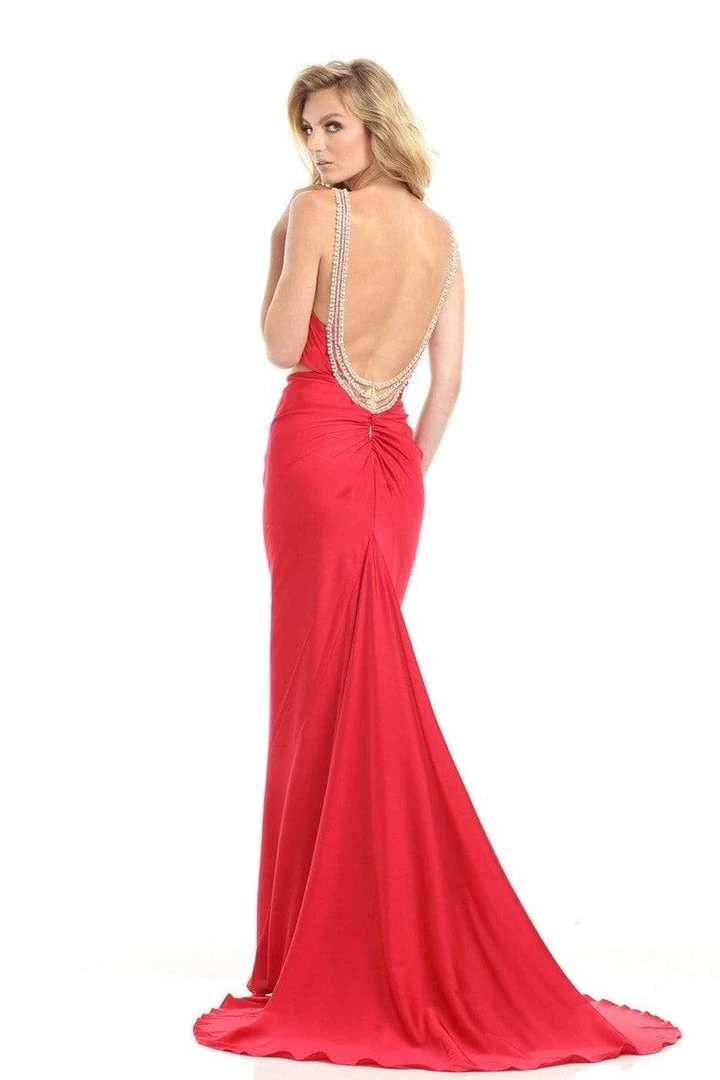 Johnathan Kayne - 6019 Bedazzled V-neck Sheath Dress Formal Gowns 4 Johnathan Kayne - 6019 Bedazzled V-neck Sheath Dress Formal Gowns