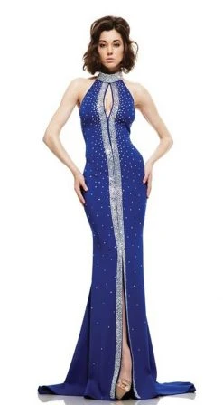 Johnathan Kayne - 6062 High Halter Keyhole Gown Formal Gowns