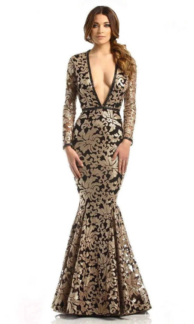 Johnathan Kayne - 6113 Sequined Deep V-neck Mermaid Dress 5 Johnathan Kayne - 6113 Sequined Deep V-neck Mermaid Dress