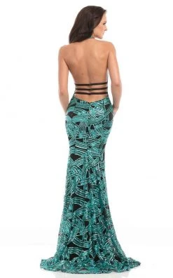 Formal Gowns Johnathan Kayne - 7051 Embellished Strappy Halter Gown