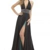 Formal Gowns Johnathan Kayne - 7086 Deep Halter Charmeuse A-line Gown