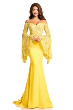 Johnathan Kayne - 7244 Bell Sleeve Off Shoulder Sparkly Mermaid Gown - 1 Pc Ivory/Nude In Size 8 Available Formal Gowns 8 Johnathan Kayne - 7244 Bell Sleeve Off Shoulder Sparkly Mermaid Gown - 1 Pc Ivory/Nude In Size 8 Available Formal Gowns