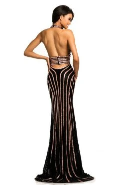 Formal Gowns Johnathan Kayne - 8016 Embellished Halter Sheath Dress