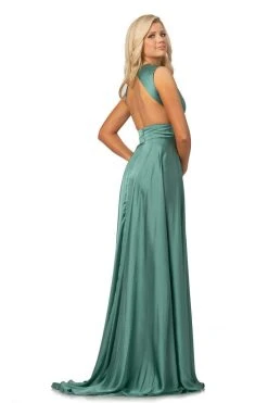 Johnathan Kayne - 8072 Ruched Cutout Charmeuse Gown 15 Johnathan Kayne - 8072 Ruched Cutout Charmeuse Gown