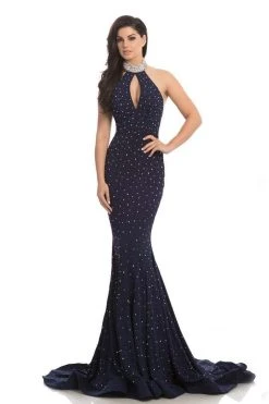 Johnathan Kayne - 8235 Bedazzled High Halter Mermaid Gown Formal Gowns