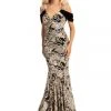 Johnathan Kayne - 9013 Sequined Velvet Draped Mermaid Gown Formal Gowns 2 Johnathan Kayne - 9013 Sequined Velvet Draped Mermaid Gown Formal Gowns