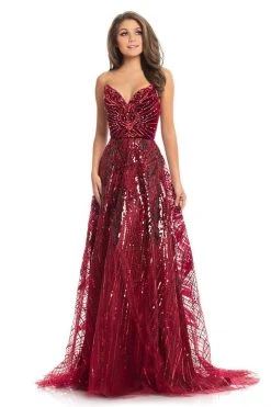 Formal Gowns Johnathan Kayne - 9014 Strapless V-Neck Sequined A-Line Gown