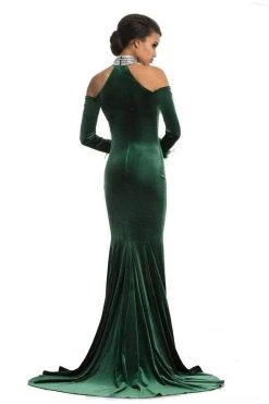Formal Gowns Johnathan Kayne - 9015 Crystal Embellished High Velvet Mermaid Gown 11 Formal Gowns Johnathan Kayne - 9015 Crystal Embellished High Velvet Mermaid Gown