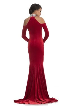 Formal Gowns Johnathan Kayne - 9015 Crystal Embellished High Velvet Mermaid Gown 13 Formal Gowns Johnathan Kayne - 9015 Crystal Embellished High Velvet Mermaid Gown