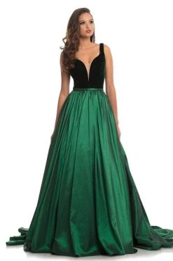 Johnathan Kayne - 9016 Plunging Illusion Sweetheart Velvet Gown 10 Johnathan Kayne - 9016 Plunging Illusion Sweetheart Velvet Gown