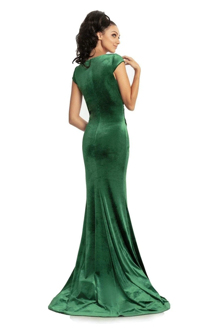 Johnathan Kayne - 9018 Surplice Style Velvet Sheath Evening Gown 6 Johnathan Kayne - 9018 Surplice Style Velvet Sheath Evening Gown