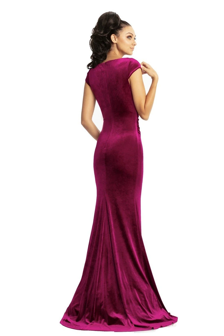 Johnathan Kayne - 9018 Surplice Style Velvet Sheath Evening Gown 4 Johnathan Kayne - 9018 Surplice Style Velvet Sheath Evening Gown