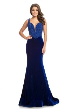Johnathan Kayne - 9019 Fully Studded Bodice Velvet Mermaid Gown 16 Johnathan Kayne - 9019 Fully Studded Bodice Velvet Mermaid Gown