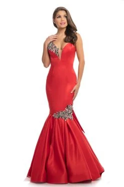Formal Gowns Johnathan Kayne - 9030 Plunging Sweetheart Rose Appliqued Gown
