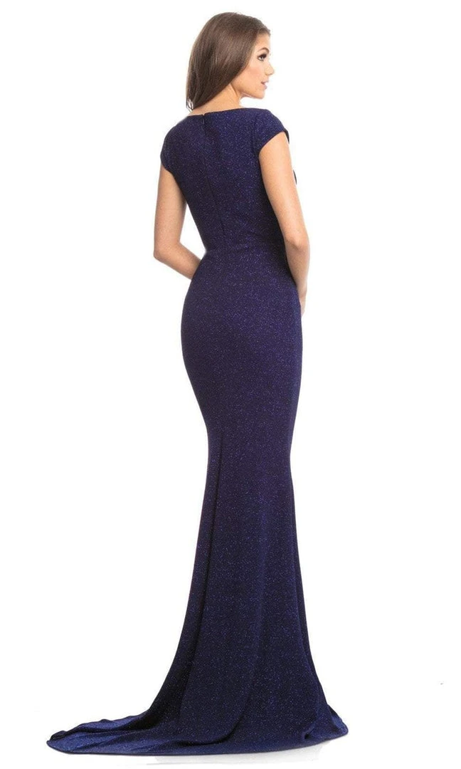 Johnathan Kayne - 9043 Plunging V-neck Glitter Knit Trumpet Dress Formal Gowns 6 Johnathan Kayne - 9043 Plunging V-neck Glitter Knit Trumpet Dress Formal Gowns