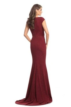 Johnathan Kayne - 9043 Plunging V-neck Glitter Knit Trumpet Dress Formal Gowns 13 Johnathan Kayne - 9043 Plunging V-neck Glitter Knit Trumpet Dress Formal Gowns