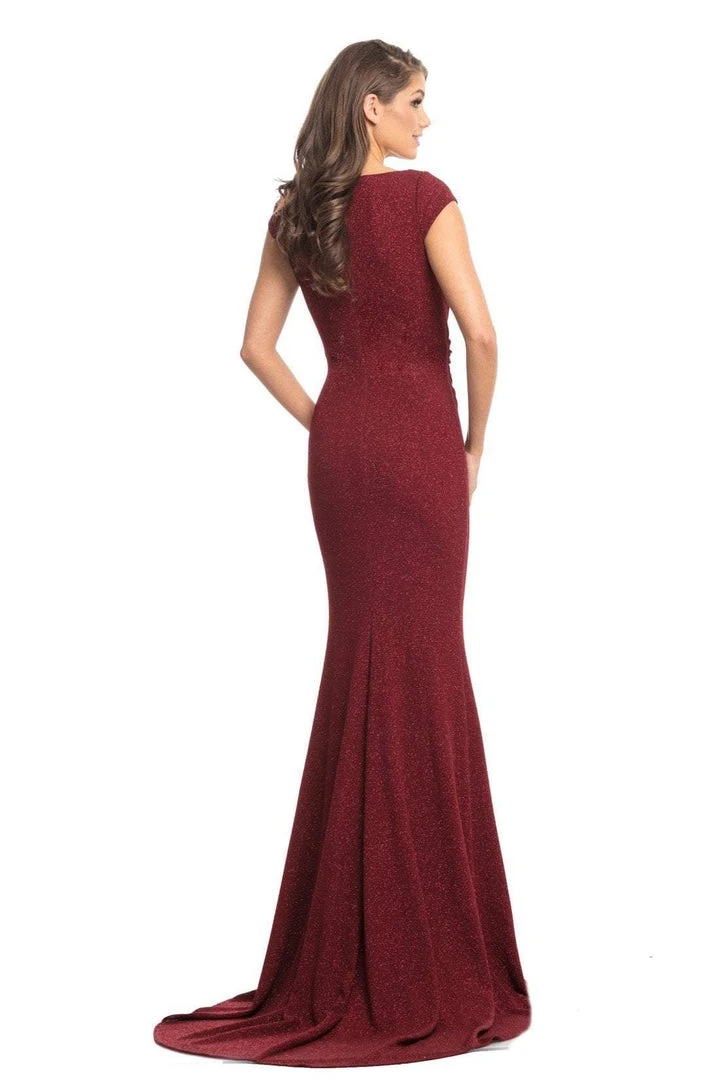 Johnathan Kayne - 9043 Plunging V-neck Glitter Knit Trumpet Dress Formal Gowns 8 Johnathan Kayne - 9043 Plunging V-neck Glitter Knit Trumpet Dress Formal Gowns