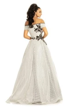 Johnathan Kayne - 9048 Pinstripe Sequined Off-Shoulder Ballgown 5 Johnathan Kayne - 9048 Pinstripe Sequined Off-Shoulder Ballgown