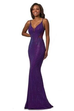 Johnathan Kayne - 9049 Embellished Deep V-neck Trumpet Dress 11 Johnathan Kayne - 9049 Embellished Deep V-neck Trumpet Dress