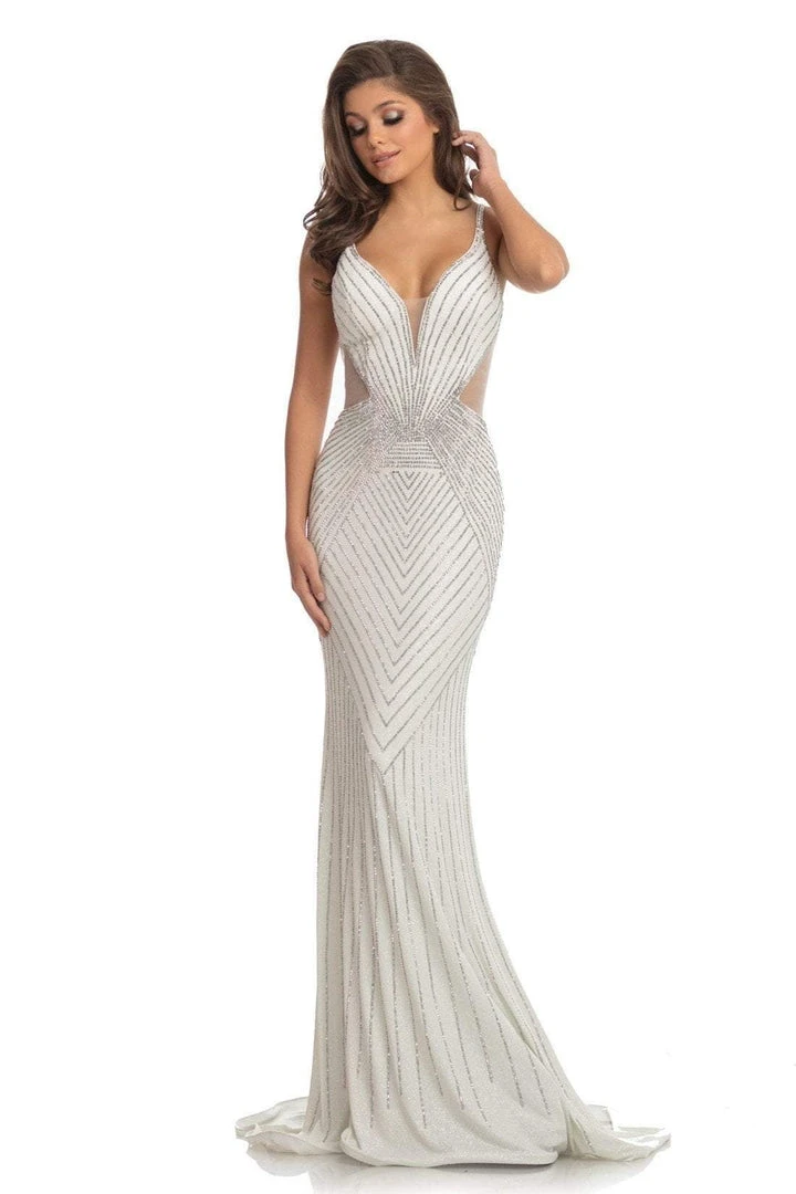 Johnathan Kayne - 9049 Embellished Deep V-neck Trumpet Dress 3 Johnathan Kayne - 9049 Embellished Deep V-neck Trumpet Dress