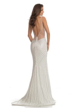 Johnathan Kayne - 9049 Embellished Deep V-neck Trumpet Dress 8 Johnathan Kayne - 9049 Embellished Deep V-neck Trumpet Dress