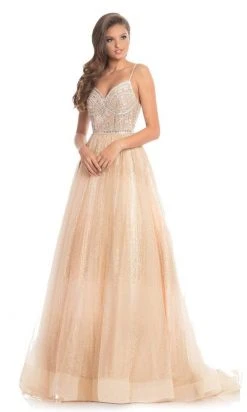 Formal Gowns Johnathan Kayne - 9067 Sleeveless Sparkly Glitter Mesh A-Line Gown 14 Formal Gowns Johnathan Kayne - 9067 Sleeveless Sparkly Glitter Mesh A-Line Gown