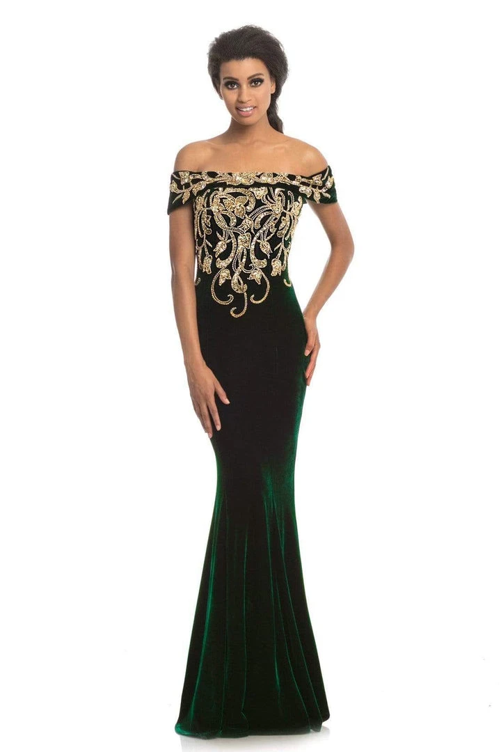 Johnathan Kayne - 9076 Bead Embellished Off-Shoulder Gown Formal Gowns 3 Johnathan Kayne - 9076 Bead Embellished Off-Shoulder Gown Formal Gowns