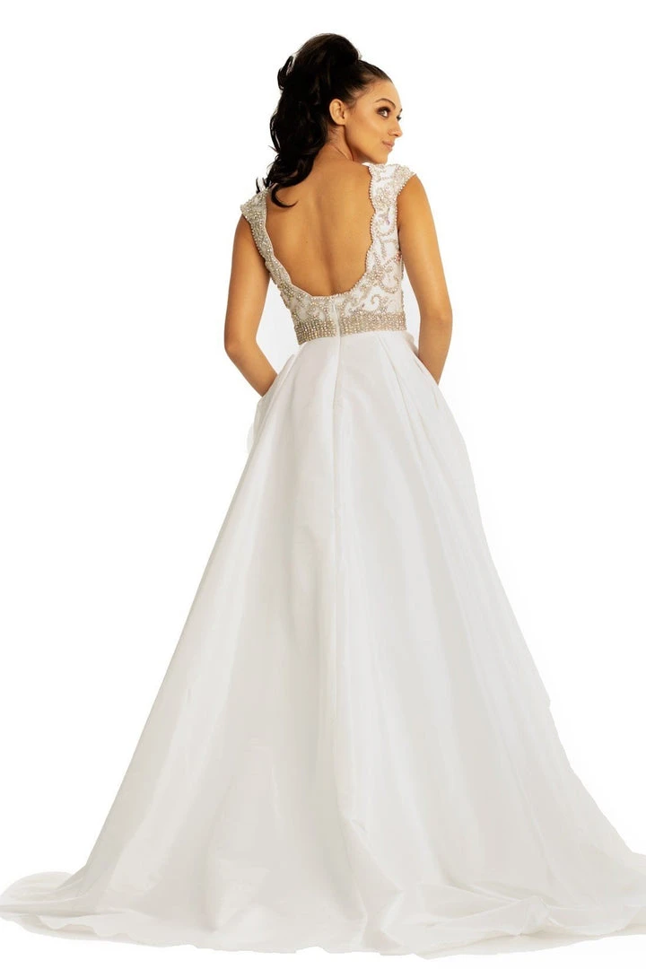 Formal Gowns Johnathan Kayne - 9081 Beaded V-Neck Cap Sleeves Ballgown 4 Formal Gowns Johnathan Kayne - 9081 Beaded V-Neck Cap Sleeves Ballgown