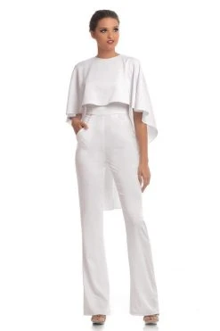 Johnathan Kayne - 9083 Sleeveless Jewel Neck Jumpsuit With Cape Detail Plus Size Dresses 10 Johnathan Kayne - 9083 Sleeveless Jewel Neck Jumpsuit With Cape Detail Plus Size Dresses