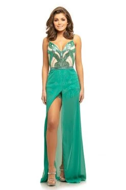 Formal Gowns Johnathan Kayne - 9200 Contrast Sequined Long Overskirt Romper 8 Formal Gowns Johnathan Kayne - 9200 Contrast Sequined Long Overskirt Romper
