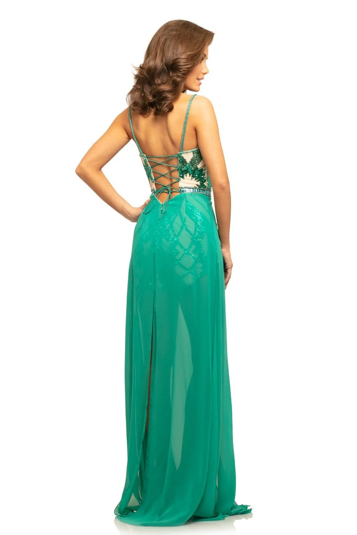 Formal Gowns Johnathan Kayne - 9200 Contrast Sequined Long Overskirt Romper 6 Formal Gowns Johnathan Kayne - 9200 Contrast Sequined Long Overskirt Romper