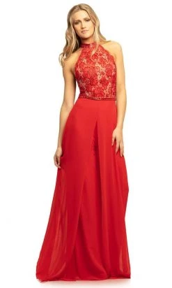 Johnathan Kayne - 9205 Beaded Lace Chiffon Jumpsuit With Skirt Overlay Formal Gowns 12 Johnathan Kayne - 9205 Beaded Lace Chiffon Jumpsuit With Skirt Overlay Formal Gowns