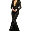 Johnathan Kayne - 9245 Long Sleeve Sequin Textured Mermaid Gown Formal Gowns 2 Johnathan Kayne - 9245 Long Sleeve Sequin Textured Mermaid Gown Formal Gowns