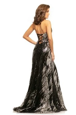 Johnathan Kayne - 9255 Sequined Sweetheart Slit Trumpet Gown