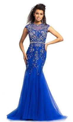 Johnathan Kayne - Illusion Jewel Stretch Lace Mermaid Gown 9039 - 1 Pc Royal In Size 14 Available 7 Johnathan Kayne - Illusion Jewel Stretch Lace Mermaid Gown 9039 - 1 Pc Royal In Size 14 Available