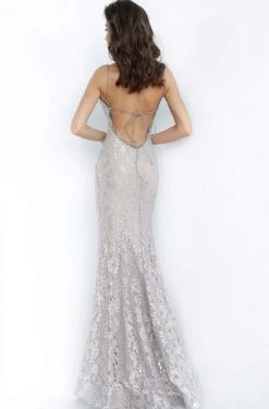 Jovani - 00355 Lace Scoop Neck Trumpet Dress