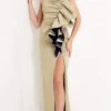 Formal Gowns Jovani - 00414 Strapless Contrast Ruffled High Slit Gown 1 Formal Gowns Jovani - 00414 Strapless Contrast Ruffled High Slit Gown