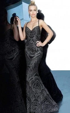 Formal Gowns Jovani - 00501 Embellished V-neck Trumpet Dress