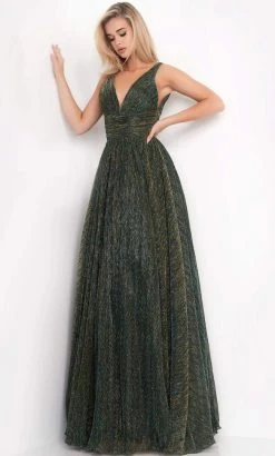 Jovani - 02298 Deep V Neck A-line Gown 8 Jovani - 02298 Deep V Neck A-line Gown