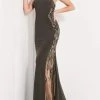 Formal Gowns Jovani - 02499 Embellished Asymmetric Sheath Dress With Train 2 Formal Gowns Jovani - 02499 Embellished Asymmetric Sheath Dress With Train