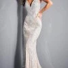 Jovani - 05752 Beaded Plunging V-Neck Mermaid Gown Formal Gowns 1 Jovani - 05752 Beaded Plunging V-Neck Mermaid Gown Formal Gowns