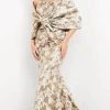 Jovani - 06760 Floral Strapless With Shawl Long Dress - 1 Pc Champagne In Size 4 Available Formal Gowns 2 Jovani - 06760 Floral Strapless With Shawl Long Dress - 1 Pc Champagne In Size 4 Available Formal Gowns